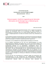 KOK-Kommentierung zum Nationalen Aktionsplan Menschenhandel