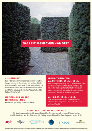 Plakat Ausstellung &bdquo;Menschenhandel &ndash; Situation, Rechte und Unterst&uuml;tzung in Deutschland&ldquo; 