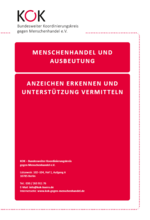 Cover KOK Factsheet Menschenhandel und Ausbeutung erkennen Cover KOK Factsheet Menschenhandel und Ausbeutung erkennen
